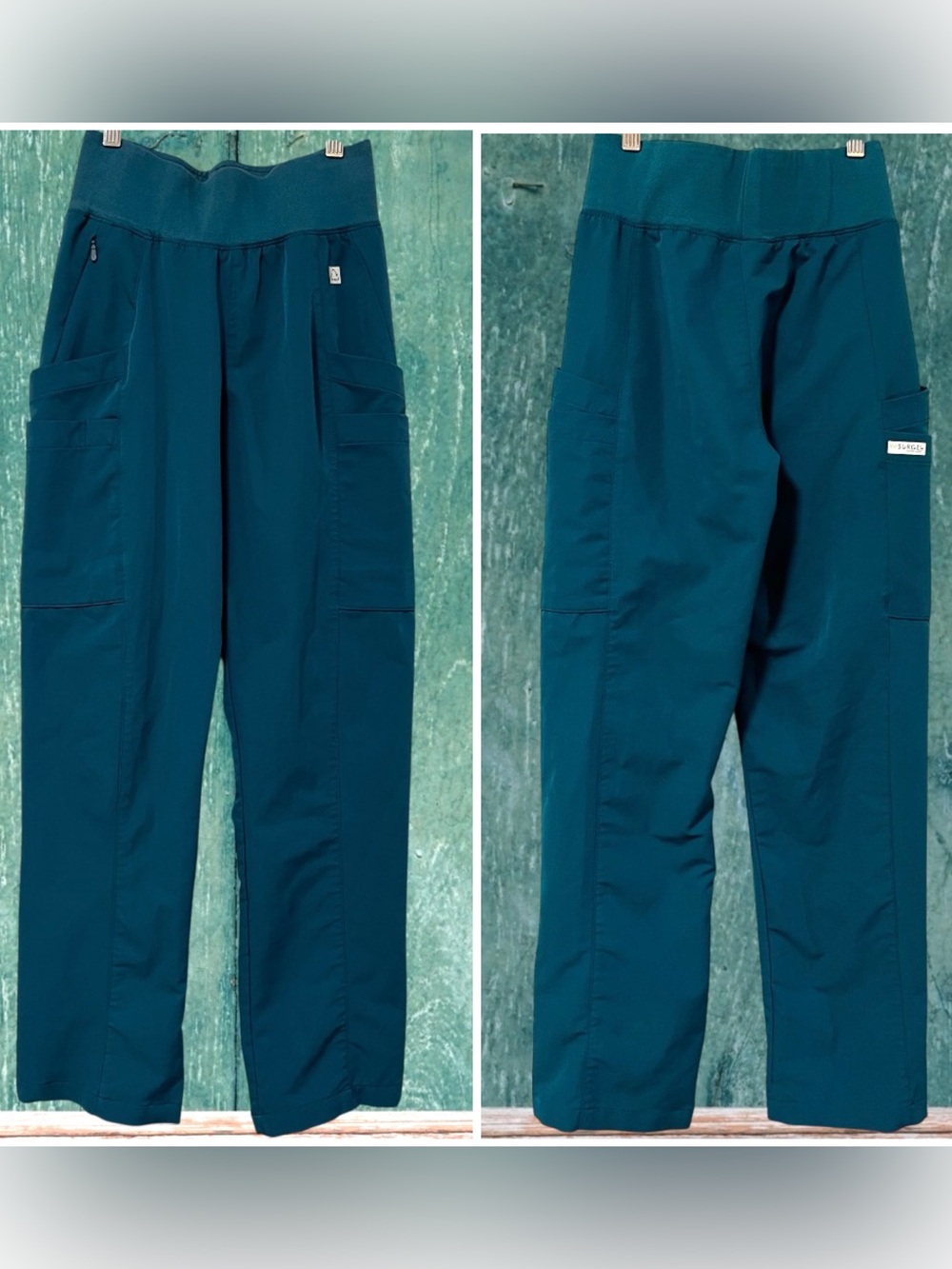 ReSurge Butter Soft Teal Cargo Wide Leg Scrub Pants XS_P